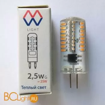 Лампа MW-Light G4 LED 2,5W 220V 185 lm 2700К LBMW0403