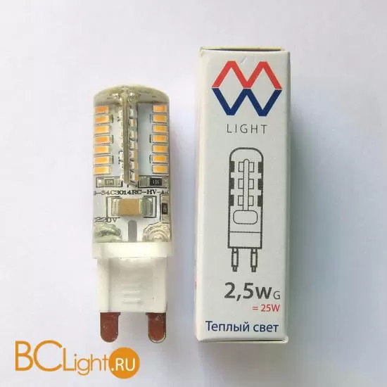 Лампа MW-Light G9 LED 2,5W 220V 185 lm 2700К LBMW0901