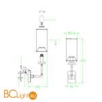 Бра Newport 7261/A nickel - Схема