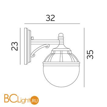 Уличный настенный светильник Norlys Bologna 310B - Схема