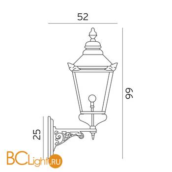 Уличный настенный светильник Norlys Chelsea 955CO - Схема