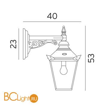 Уличный настенный светильник Norlys Chelsea 960CO - Схема