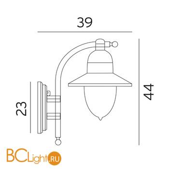 Уличный настенный светильник Norlys Como 370B - Схема