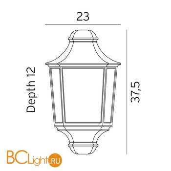 Уличный настенный светильник Norlys Glasgow 730B - Схема