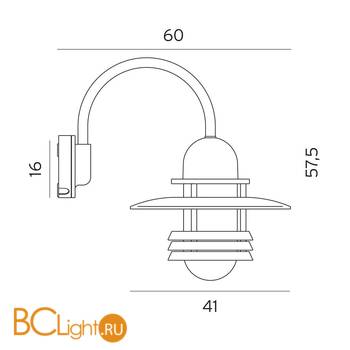 Уличный настенный светильник Norlys Helsinki 882AL - Схема