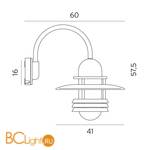 Уличный настенный светильник Norlys Helsinki 882AL - Схема