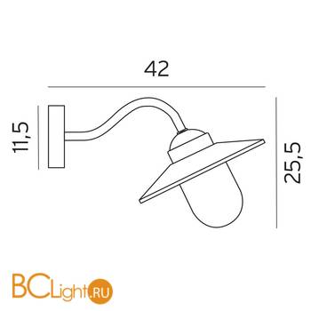 Уличный настенный светильник Norlys Karlstad 230GA - Схема