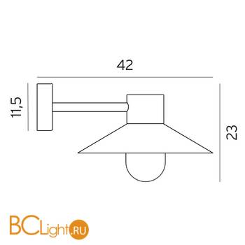 Уличный настенный светильник Norlys Lund 290B - Схема