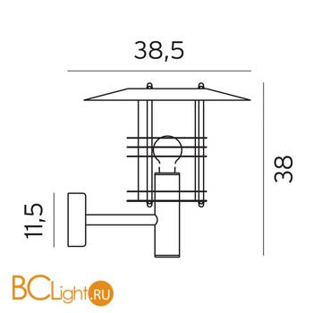 Уличный настенный светильник Norlys Stockholm 286W - Схема