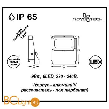 Садово-парковый фонарь Novotech Armin LED 357408 - Схема