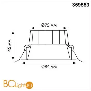 Светильник встраиваемый Novotech WIR с переключателем цв. температуры IP44 LED Ra90 Lm1080 10W 220-240V 3000К\4000К\6000К CLARA 359553 - Фото 0