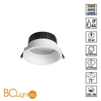 Светильник Novotech встраиваемый с переключателем цв. температуры IP44 LED 30W 220-240V 3000К\4000К\6000К CLARA 359557