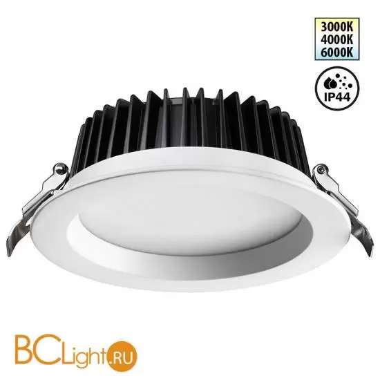 Светильник встраиваемый с переключателем цветовой температуры IP44 LED 20W 3000К\4000К\6000К Novotech DRUM 359415