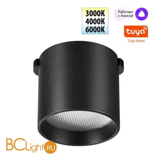 Трековый ременный светодиодный SMART светильник c доп. механическим перекл. цветности Novotech EASY CRI90+ 3000-6000К 320Лм 24° 6W TUYA, Алиса, Wi-Fi 359473