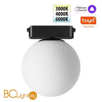 Трековый ременный светодиодный SMART светильник c доп. механическим перекл. цветности Novotech EASY CRI90+ 3000-6000К 260Лм 220 6W TUYA, Алиса, Wi-Fi 359478