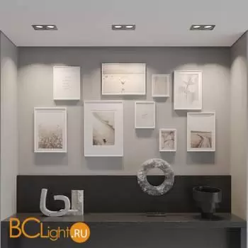 Черный двойной встраиваемый в ГКЛ спот с 2 лампами GX53 макс 12Вт и антибликовыми фильтрами Novotech GEMINI WIR 371008 - Фото 0