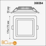 Встраиваемый светильник Novotech Joia 358284 - Схема