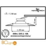 Встраиваемый спот (точечный светильник) Novotech Maze 369584 - Схема