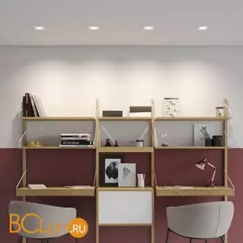 Квадратный белый встраиваемый спот с антибликовым фильтром под лампу GU10 Novotech MORUS WIR 371001 - Фото 0