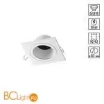 Квадратный белый встраиваемый спот с антибликовым фильтром под лампу GU10 Novotech MORUS WIR 371001