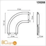Соединитель с токопроводом "L" для низковольтного шинопровода скруглённый Novotech Smal 135208 - Фото 0