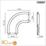 Соединитель с токопроводом "L" для низковольтного шинопровода скруглённый Novotech Smal 135207 - Фото 0