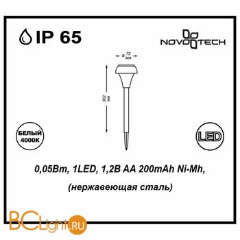 Садово-парковый фонарь Novotech Solar 357204 - Схема
