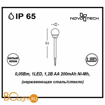 Садово-парковый фонарь Novotech Solar 357209 - Схема