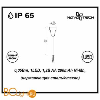 Садово-парковый фонарь Novotech Solar 357211 - Схема