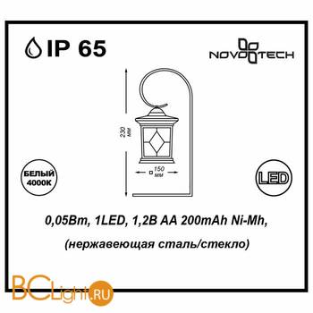 Садово-парковый фонарь Novotech Solar 357214 - Схема