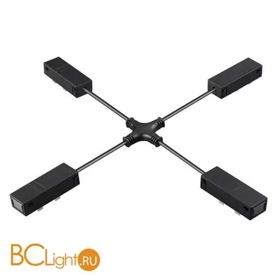 Черный гибкий токопроводящий соединитель "X" для шинопроводов Novotech VECTOR 135315