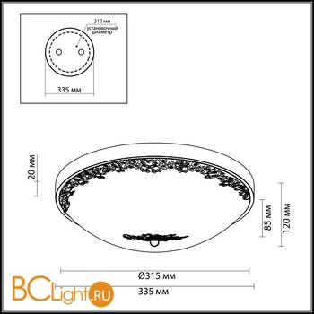 Настенно-потолочный светильник Odeon Light Alesia 2676/5C - Схема