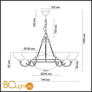 Люстра Odeon Light Alicante 1989/8 - Схема