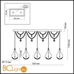 Подвесной светильник Odeon Light Alna 2568/5 - Схема