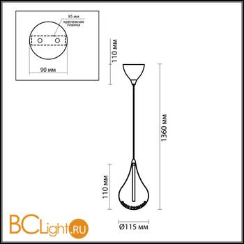 Подвесной светильник Odeon Light Alna 2568/1 - Схема