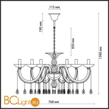 Люстра Odeon Light Alvada 2910/6 - Схема