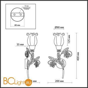Бра Odeon Light Ameli 2252/1W - Схема