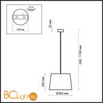 Подвесной светильник Odeon Light Apika 2422/1 - Схема