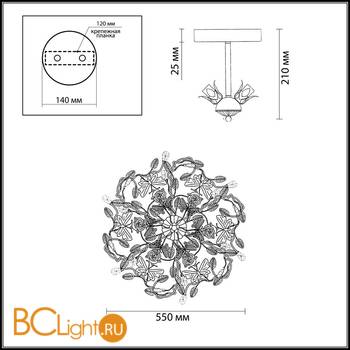Потолочный светильник Odeon Light Arelata 2584/3 - Схема