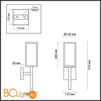 Настенный светильник Odeon Light Argos 4168/1W - Схема