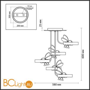 Потолочный светильник Odeon Light Arli 2805/5C - Схема
