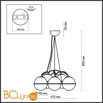 Подвесной светильник Odeon Light IXORA 1345/6 - Схема