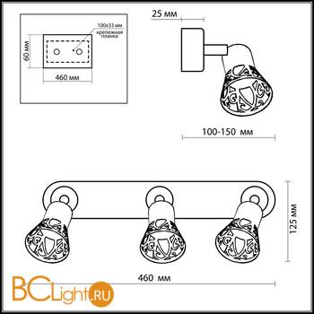 Cпот (точечный светильник) Odeon Light Bierzo 2612/3W - Схема