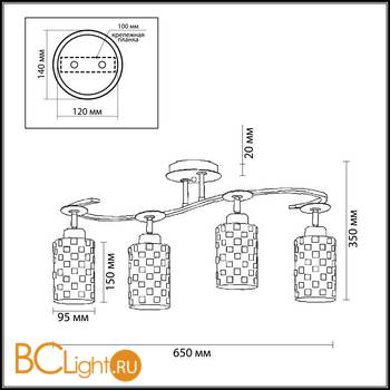 Потолочная люстра Odeon Light Bila 2282/4C - Схема