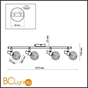 Cпот (точечный светильник) Odeon Light Bisco 2209/4W - Схема