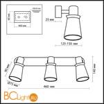 Cпот (точечный светильник) Odeon Light Blanca 2614/3W - Схема
