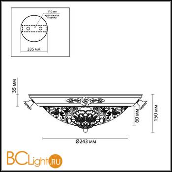 Настенно-потолочный светильник Odeon Light Bone 2692/2C - Схема
