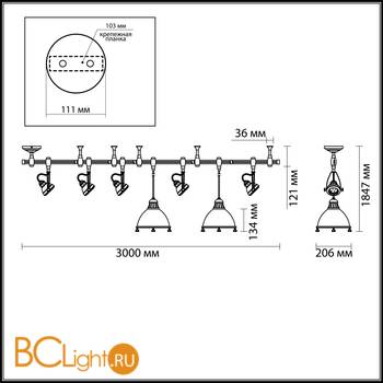 Потолочный светильник Odeon Light Breta 3807/1 - Схема