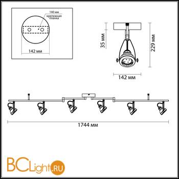 Потолочный светильник Odeon Light Breta 3807/6C - Схема
