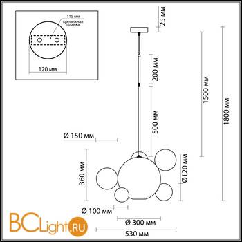 Подвесной светильник Odeon Light Bubbles 4640/12LB - Схема
